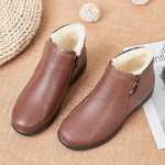 Kuum M&uuml;&uuml;k Pehme Nahast Naiste Kinga Talvine Pehme Tald Keskealine Eakas Pahkluu Saabas Ema Puuvillane Pl&uuml;&uuml;s Naiste Saabas Nahast Ankle Boots 4.5 pruun