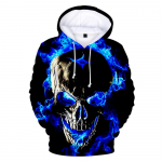 Kevad s&uuml;gisene tule ja kolju 3D prindiga meeste kapuuts Moodne dressipluus Hip Hop Street pikkade varrukatega pulloverid, vabaaja topid XS