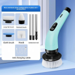 9-in-1 elektriline vannitoa puhastushari kahepikkusega k&auml;epidemetega Electric Cleaning Brush