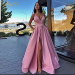 European & American Women's Sexy Slim Suspender Evening Dress with Deep V Slit (Summer 2025 Collection) XL