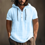 Meeste kapuutsiga l&uuml;hikeste varrukatega suvine puuvillane kanepist puuvillane &otilde;huke vabaaja &uuml;hev&auml;rviline lahtine L armee roheline v&auml;rv