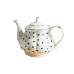 Briti p&auml;rastl&otilde;unatee komplekt, luust portselanist teeotsad, k&auml;sitsi maalitud kuldne teekann, loominguline kohvikann, lihtne veekann