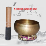 K&auml;sitsi valmistatud Nepali Tiibeti laulukauss meditatsiooniks ja joogaks Diameter 12CM