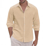 Meeste Hawaii suvine uus lahtine soliidne pikkade varrukatega s&auml;rk Cardigan Beach s&auml;rk XXXL