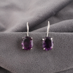 Amet&uuml;stk&otilde;rvar&otilde;ngad, Kivist 925 Prooviga Sterling H&otilde;bedast Boho Ehted, K&auml;sit&ouml;&ouml;na Valmistatud K&otilde;rvar&otilde;ngad Amet&uuml;st Ovaalsed K&otilde;rvar&otilde;ngad S&uuml;nnip&auml;evakingituseks 1.05 Inches lilla