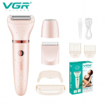 VGR 735 3-&uuml;hes karvade eemaldamise seade naistele, pardel armide eemaldamiseks, elektriliselt laetav professionaalne karvatrimmer roosa