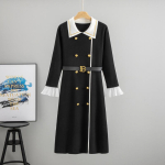 Uus retro kootud kleit s&uuml;giseks ja talveks kiirgab nooruslikku, moodsat ja elegantset v&auml;limust naistele one size must
