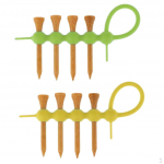 2Pcs Rubber Golf Tee Holder Carrier Tees + 8pcs Wood professional