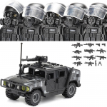 Linnapolitsei Hiina Eri&uuml;ksused Ehitusklotsid R&uuml;nnakus&otilde;dur SWAT Figuurid Gaasikaitsemask S&otilde;jalised Relvad Klotsid M&auml;nguasjad Lapsed