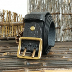 V&ouml;&ouml; Meeste Korea stiilis Retro Distressed Trendikas ainulaadne kahekordse n&otilde;elaga vasest pandlaga ehtsast nahast uus puhtast veisenahast teksarihm 125cm