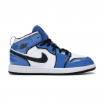 Air Jordan 1 Mid SE PS SignaalSinised Laste Tossud Valge Must BQ6932-402 35