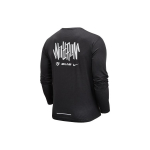 Nike Wild Run Pacer Prinditud Dri-Fit Kootud Pikkade Varrukatega Jooksus&auml;rk Meeste S&auml;rgid Must DJ0595-010 M