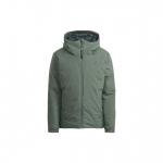 Adidas Traveer Cold.Rdy Kapuutsiga Puhverjakk Kolme Triibu Logotr&uuml;kiga Meeste &Uuml;ler&otilde;ivad Roheline HG6014 XXL