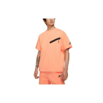 Nike Sportswear Vabaaja T-s&auml;rk Meestele, T&otilde;mblukuga Tasku, &Uuml;mar Kaelus, L&uuml;hikesed Varrukad, Udune-Oranž Must DA0798-835 XL