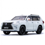 1/18 Lexus LX570 maastur Sport M&auml;nguauto Valatud Metallmudel Miniatuur T&otilde;mmatav Heli Valgus Uksed Avatavad Koguja Kingitus Lastele valge