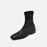 Disainer Vintage Ruudukujulise ninaga Naiste Slim Pahkluu Saapad Mood Elegantsed T&otilde;mblukud Kingad S&uuml;gis Venivad Naiste L&uuml;hikesed Saapad 39 must