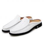Mustad Poolsaapad Meestele Nahast Kingad Meeste Mules Vabaajakingad Meeste Mood Sotsiaalsed Suured Suurused Mokassiin Elegantsed Jalutuskingad 47 valge