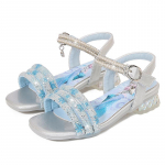 Summer new style sandals for school girls Aisha Crystal Shoes High Heels Fashion Children's Princess Shoes 36 sinine