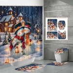 4TK Du&scaron;ikardinakomplektid Du&scaron;ikardina ja Vaipadega WC-kaane Vaip U-kujuline Matt ja Vannimatt Vannitoakomplekt 12 Konksuga One Size