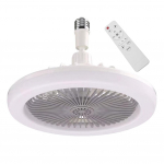 2-in-1 juhtmeta elektriline ventilaator, 3 kiirust, ventilaator ja valgusti puldiga, reguleeritava heledusastmega, kolmev&auml;rviline valgus koduseks elutuppa hall v&auml;rv