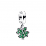 Pandora Moments Neljaleheline Ripatshelmed Roheliste Kristallidega P-792751C01 Naistele