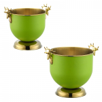 Champagne Chilled Wine Beer Red Wine Cube Bar Ktv Two Handles Bucket Gold Golden Thick Tiger Head ice bucket champagne 3LK5J