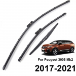 Klaasipuhasti harjade komplekt Eesmine tagaklaasi komplekt Peugeot 3008 MK2 2017 2018 klaasipuhastitele 28 & 16 & 12