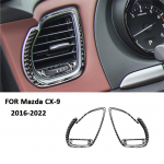 For Mazda CX-9 2016- Carbon Fiber Car Center trument Panel Left Right Air Outlet Trim Frame Interior Decoration Sticker must