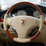 For Roewe 750 2007-2009 Hand-stitched Brand new Leather peach wood grain Non-slip car Steering Wheel Cover style 3