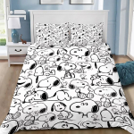 Snoopy Tekikott 3D Peen 3D Tr&uuml;kk &Otilde;nnelik Kutsikas Voodipesu Komplekt Tekk Voodi Noorte Kodu Dekoor T&uuml;drukud Poisid Kingitus AU Double(180*210cm)3pcs
