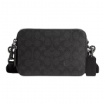 Coach Charter 19 Klassikaline Monogramm Kahekordne T&otilde;mblukuga Sulgemine Signatuuriga Kaetud L&otilde;uend Peene Vasikanahaga &Otilde;la Crossbody Kott V&auml;ike CR783-CHR Gift Box Sets (Basic Set+Black Box)