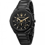 Maserati Stile Must Roostevaba teras Meeste Kvarts Kronograaf R8873642005 must