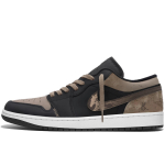 Jordan Air Jordan 1 Abrasion Resistant Low top Vintage Basketball Shoes Men's Black Brown 553558-040(Team1439-) 40.5