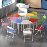 Reguleeritav ventilaatorikujuline kirjutuslaud ja toolikomplekt kooli&otilde;pilastele Square Stool