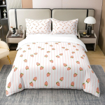 Puuvilja Maasika Tekikate Komplekt, Punane Magus Maasika Voodipesu Komplekt Lastele Poistele T&uuml;drukutele, Laste Tekikate Komplekt T&otilde;mblukuga 90x200cm-2pcs white