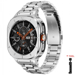 Roostevabast terasest modifikatsioonikomplekt Samsung Galaxy Watch 8 Ultra 2026 jaoks Kukkumisvastane metallkorpus Rihm Galaxy Watch 7 Ultra 47mm jaoks Watch 7 Ultra 47mm h&otilde;be