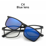 6 in 1 Polarized Myopia P&auml;ikeseprillid Meeste Naised Magnetklambriga prillid TR90 Optical Receptprillide raamid -0,5 ~ -10 -125(-1.25) gray