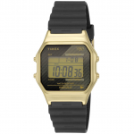 TIMEX digitaalne kvartskell kuldse korpuse ja kummirihmaga T-80 meestele (TW2V41000) [Autentne] must