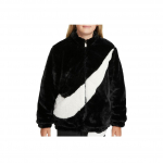 Nike Big Swoosh Kahepoolne Fliisjakk Must Valge Noortele DV6207-010 L