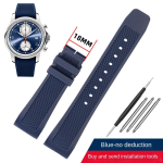 IWC PORTUGIESER YACHT CLUB CHRONOGRAPH IW390502 IW390209 Kellarihm 22mm Kaardus Sukeldumissilikoonist k&auml;ev&otilde;ru Kummist kellarihm 22mm blue