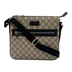 Gucci GG Supreme Bež L&otilde;uendist Messenger Crossbody Kott Musta Nahast &Auml;&auml;ristega Meestele Luksuslik Igap&auml;evaseks Kasutamiseks Basic Set (Bag+Dust Bag)
