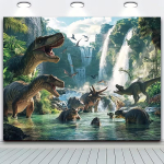 Eelajalooline dinosaurus perekond Taustakangas Juura džungel juga Stseen Taustakangas Laste s&uuml;nnip&auml;evapeoks 90.6x70.8inch/230*180cm gray