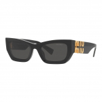 Miu Miu T&auml;hega Graveeritud Ebakorrap&auml;rase Raamiga P&auml;ikeseprillid Naiste P&auml;ikeseprillid Must 0MU09WS1AB5S053 Basic Packaging-Eyeglass Case+Box