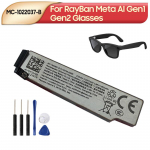 Laetav liitiumaku RayBan Meta AI Gen1 Gen2 Wayfarer Headliner Skyler Optics RW4001/2/3/6/13/11 AI MC-1022037-B prillidele 219mAh