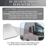 Volvo FH4 FH16 FM4 FMX 2013-2026 Kuumutatav Laia Nurga Peegliklaas 82356810 82359214 V&auml;ike Klaas Vasak = Parem