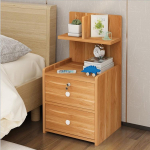 Kaasaegne lihtne &ouml;&ouml;kapi hoiukapp riiuliga Upgraded Warm White with Lock, Three Drawers brown