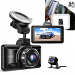 Autokaamera + Tagumine Kaamera Nurk 150* Azdome M01 &Ouml;&ouml;režiim G-Sensor Kaart 64Gb