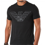 Emporio Armani Slim Fit Kotka Logoga L&uuml;hikeste Varrukatega V-kaelusega T-s&auml;rk Meeste pealiskatted Must 111028-9A578-00020 S