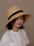 Jaapani Uus Laste Beebi Lihtne ja Elegantne Reisi P&auml;ikesekaitse P&auml;ikesekaitsekreem Raffia StrooM&uuml;ts K&auml;sitsi Heegeldatud P&auml;ikesem&uuml;ts 54cm 4-12years beež