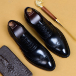 Meeste Briti stiilis ehtsast nahast Brogue Oxford kingad - Tasuta kohaletoimetamine 43 must